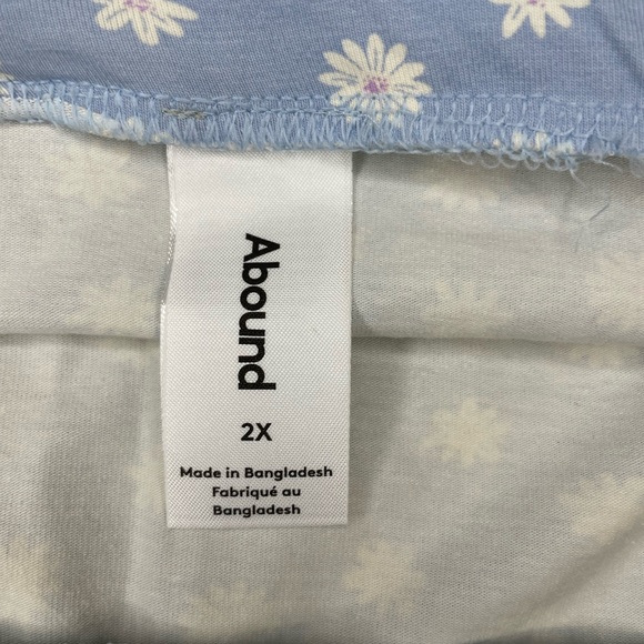 Daisy Floral Print Slit Front Mini Skirt, Blue, size 2XL - Picture 6 of 8